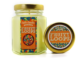 Fruity Loops Scented Soy Candle | Handmade Scented Candle -- 4oz