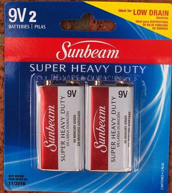 BATTERY 9v Sunbeam Super HEAVY DUTY Pack of Two Mercuryfree