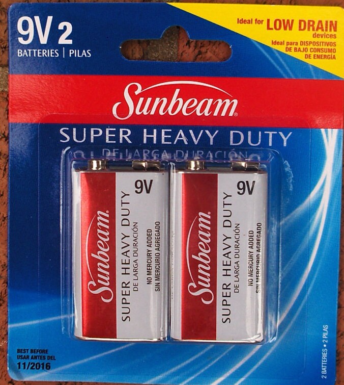 BATTERY 9v Sunbeam Super HEAVY DUTY Pack of Two Mercuryfree