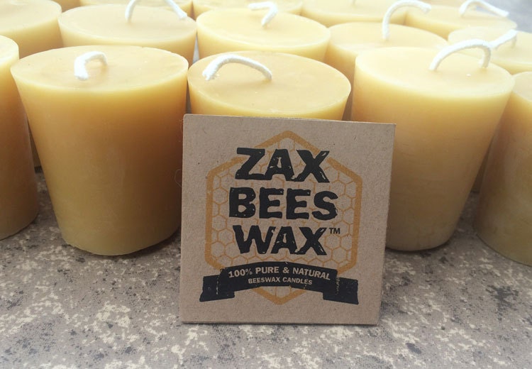 100 Pure & Natural Beeswax Votive Candles Bulk 20 Pack