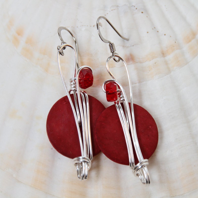 Big red earrings Clearance