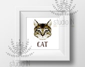 CAT Print, cat Art, cat Wall Art, Geometric cat Print, Wall Print, Origami cat Print, cat Face, Geometric cat Art, Triangle cat art