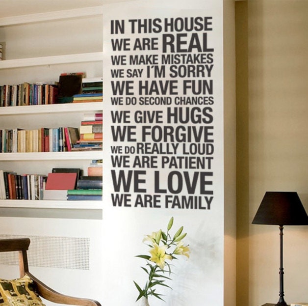 In This House Typography Stickers Inspirational Stickers
