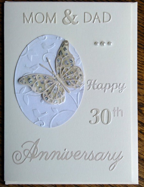 Pearl Wedding Anniversary Mom and Dad 30th by CraftyCardsAOR