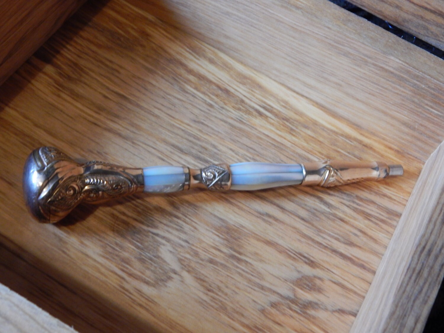 Antique Parasol Umbrella Cane Handle / Antique Mother of Pearl