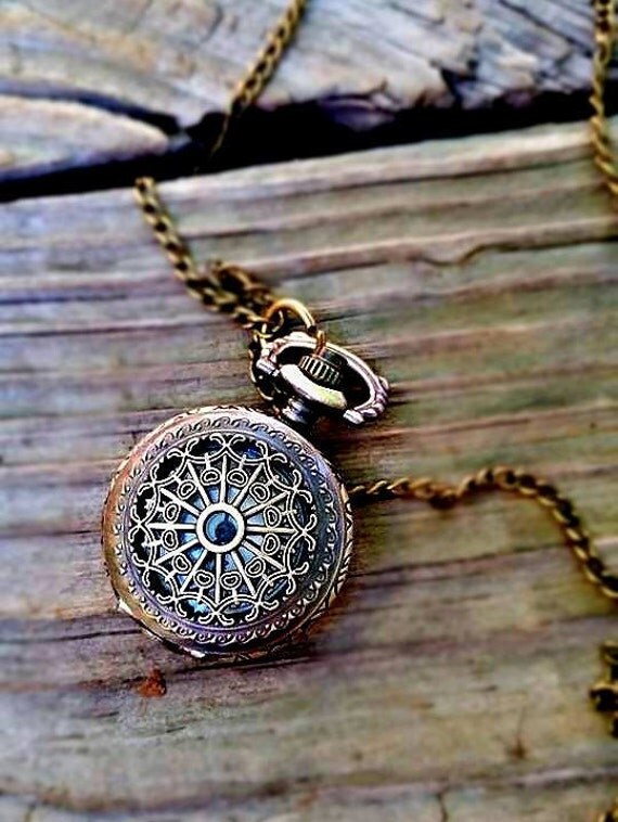 Vintage Pocket Watch Necklace / Antique Jewelry / by BurburCo