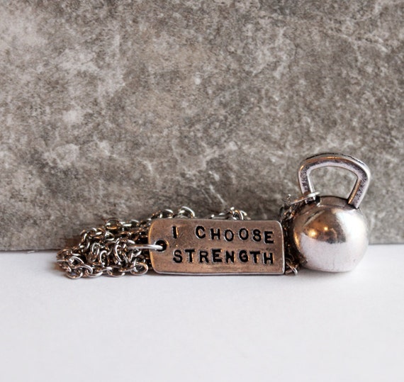 I Choose Strength Kettlebell Jewelry Kettlebell Necklace Girls Who Lift