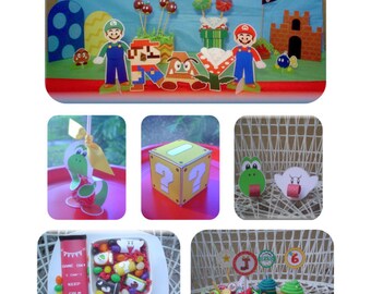 Super Mario Bros. Birthday Party HUGE Package plus FREE item - DIY Personalized Editable Color Printable