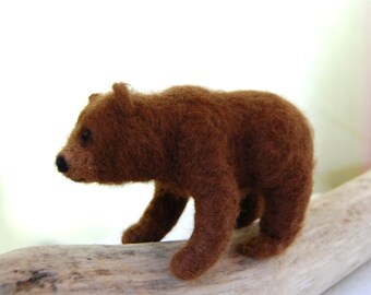 Mama Grizzly Bear- Needle Felted Bears- Needle Felt Animals- Mama Bear- Animal Decor- Woodland Animals- Forest Animals- Toy Bear