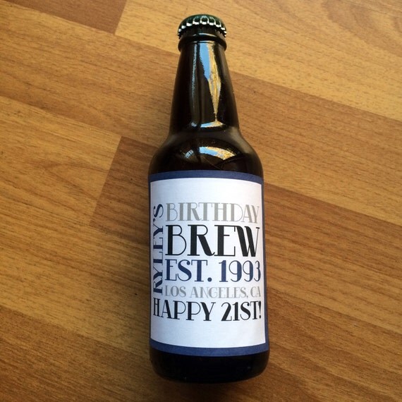 Items similar to Birthday Beer Labels, Custom, Personalized, Sticker