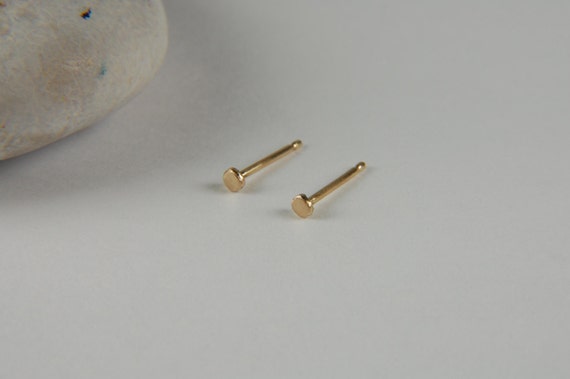  14K Gold Stud Earrings Modern Stud Earrings Simple Gold Earrings