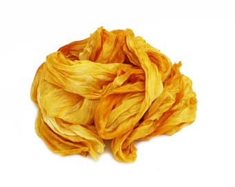 ochra silk scarf - Honey - ochra, yellow, golden yellow silk scarf