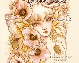 Fantasy Art Coloring Book with 20 Images - Gardens & Goddesses Volume 2 - Advanced Coloring Book for Grownups - Art by Mitzi Sato-Wiuff