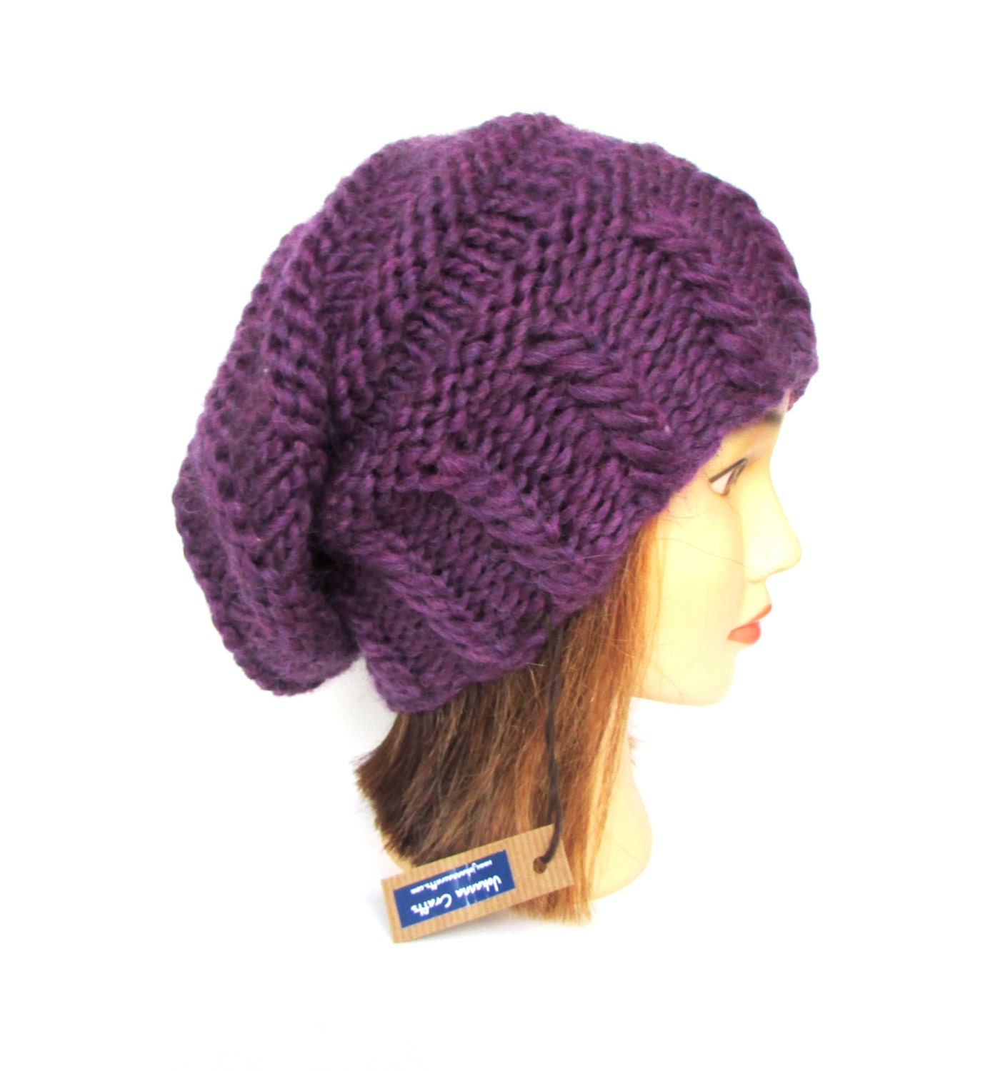 Slouchy beanie hat dark purple slouch hats beanies plum