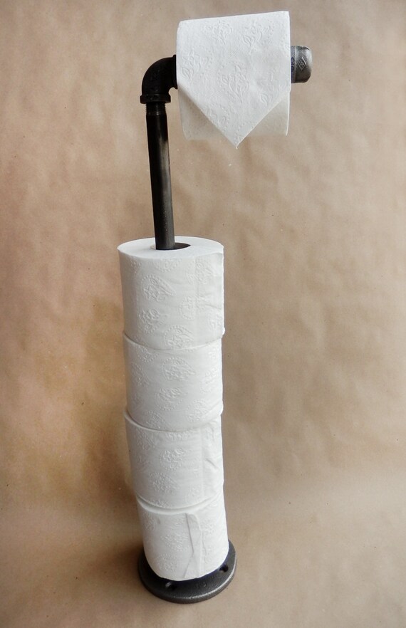 Toilet Paper Stand Industrial Style Black Pipe by DerekGoodbrand