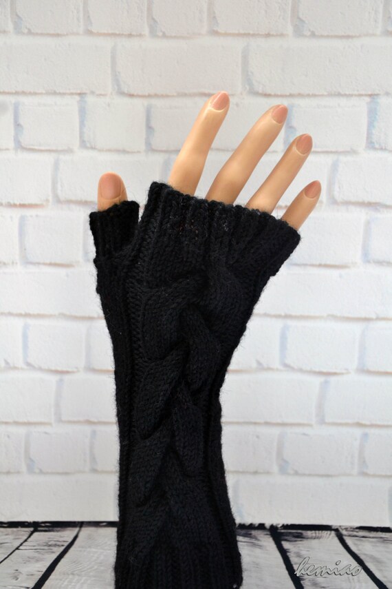 SALE Hand knit Fingerless glovesunique design by Hemiao on Etsy