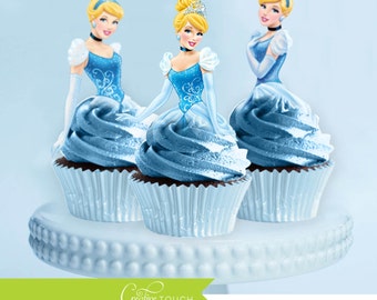 Cinderella Cupcake Toppers, Princess Cinderella, Disney Princess, Cinderella Birthday, Cinderella Party, Cinderella Cake Topper, Decoration