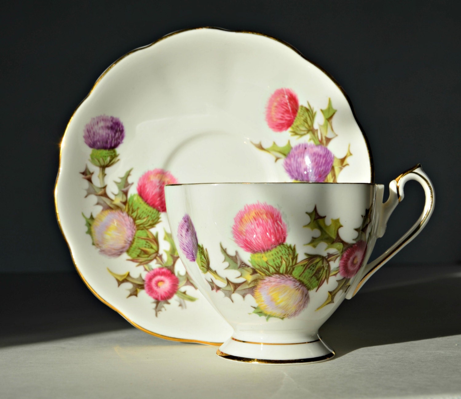 Vintage Fine bone china tea cup Scottish by FancyBouskette on Etsy