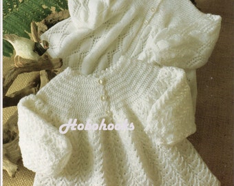 vintage knitting pattern for baby dress and matinee coat 4 ply