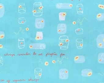Heather Ross - Munki Munki Fabric - Fireflies - OOP Out Of Print - Very Hard To Find