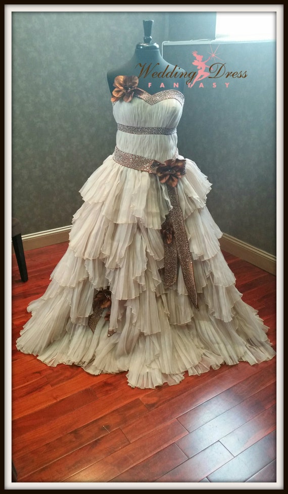 Steampunk Wedding Dress Custom Made Rustic Bridal Gown With