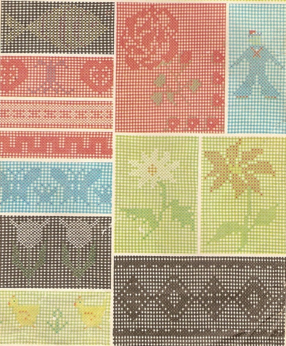 Cross Stitch color charts for embroidery on gingham