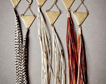 Long Feather Earrings - Statement Earrings - Boho Earrings - Boho Jewelry - Extra Long Earrings - Tribal Earrings - Bohemian Earrings