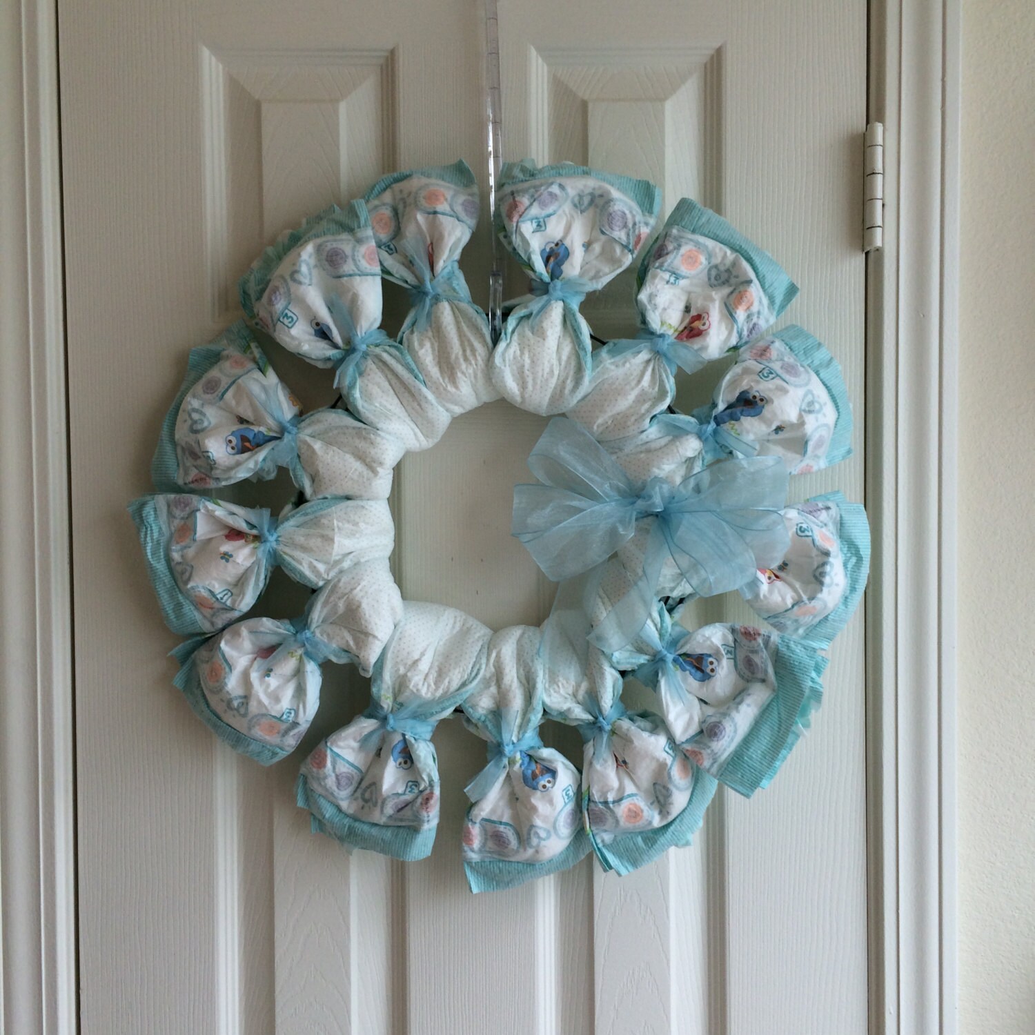 Baby Boy Diaper Wreath by TheElegantBlackSheep on Etsy