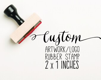 CUSTOM 2 x 1 inch Stamp, Custom Logo Stamp, Custom Artwork Stamp, Stamp Logo, Company Stamp, Business Stamp, Business Card Stamp