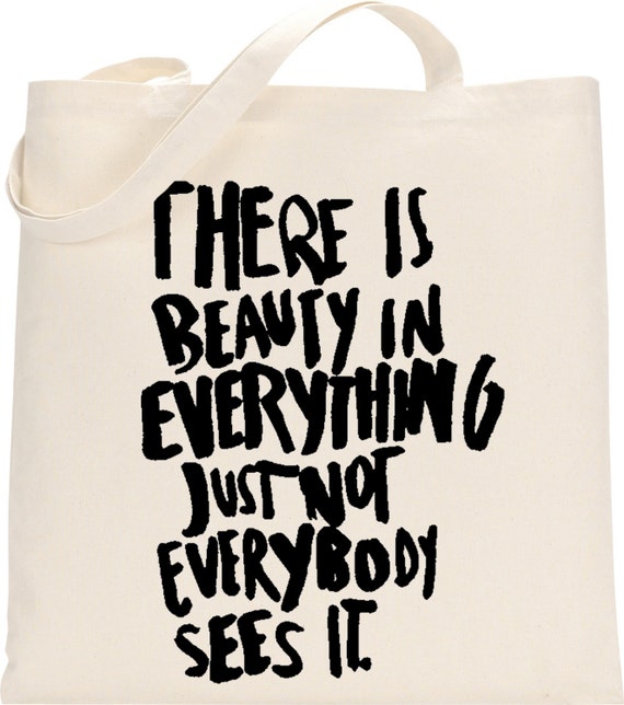 Items similar to Beauty Quote Tote Bag, Shoulder Bag, Shopping Bag