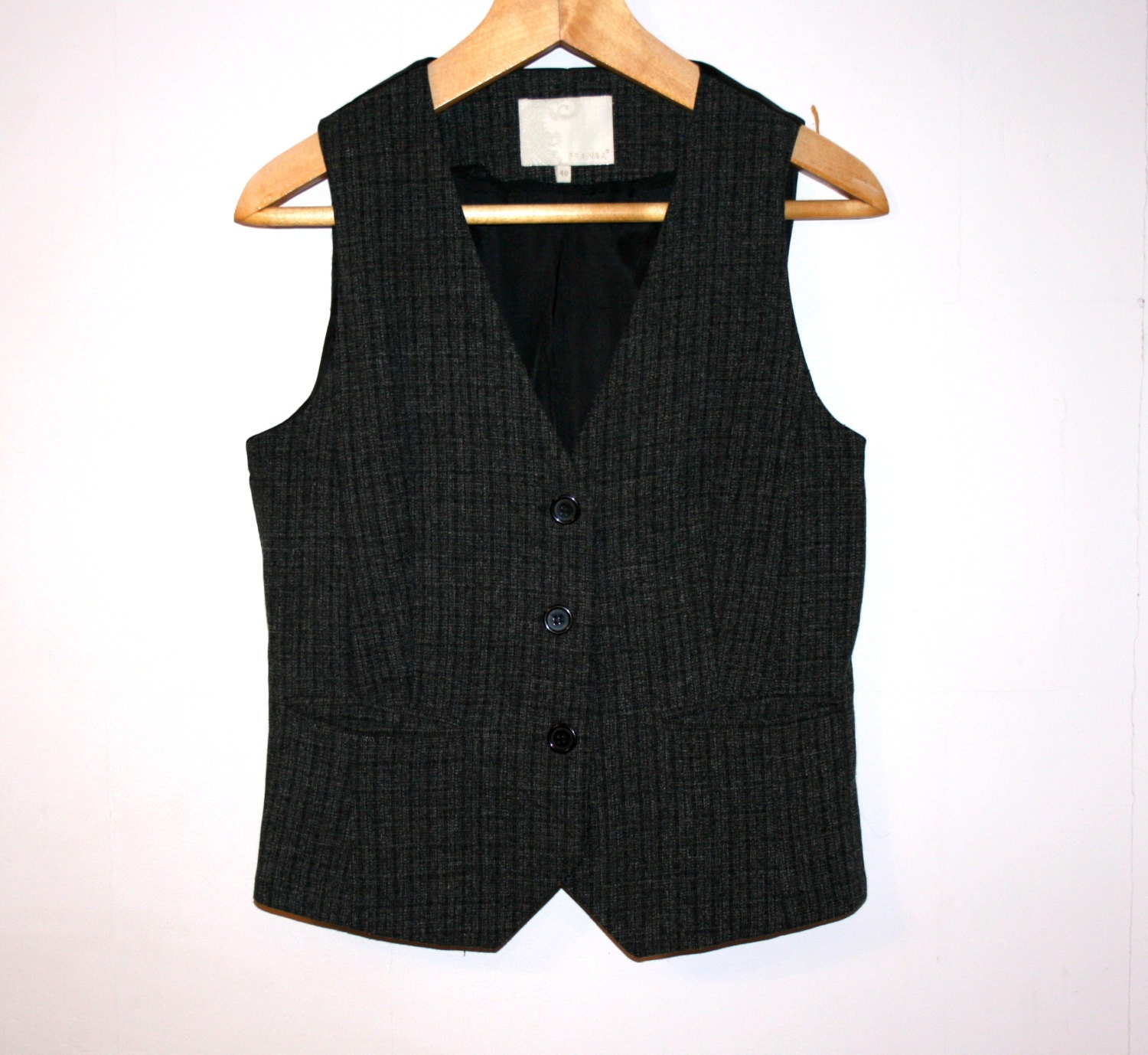 Gray Womens Vest Fitted Romantic Formal Vintage Waistcoat