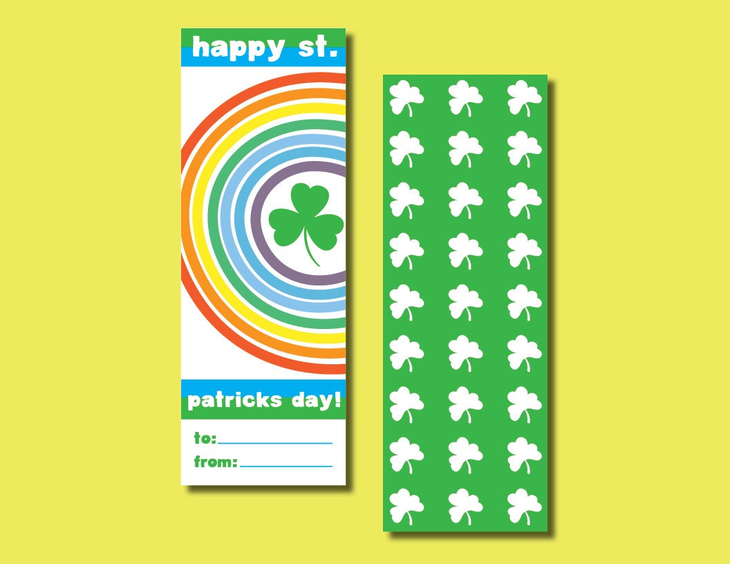 rainbow saint patricks day bookmark kids class bookmarks