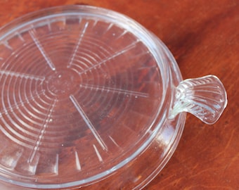 Vintage Fire-King Clear Glass Hot Plate Trivet Hotplate with Handles Fire King Fireking