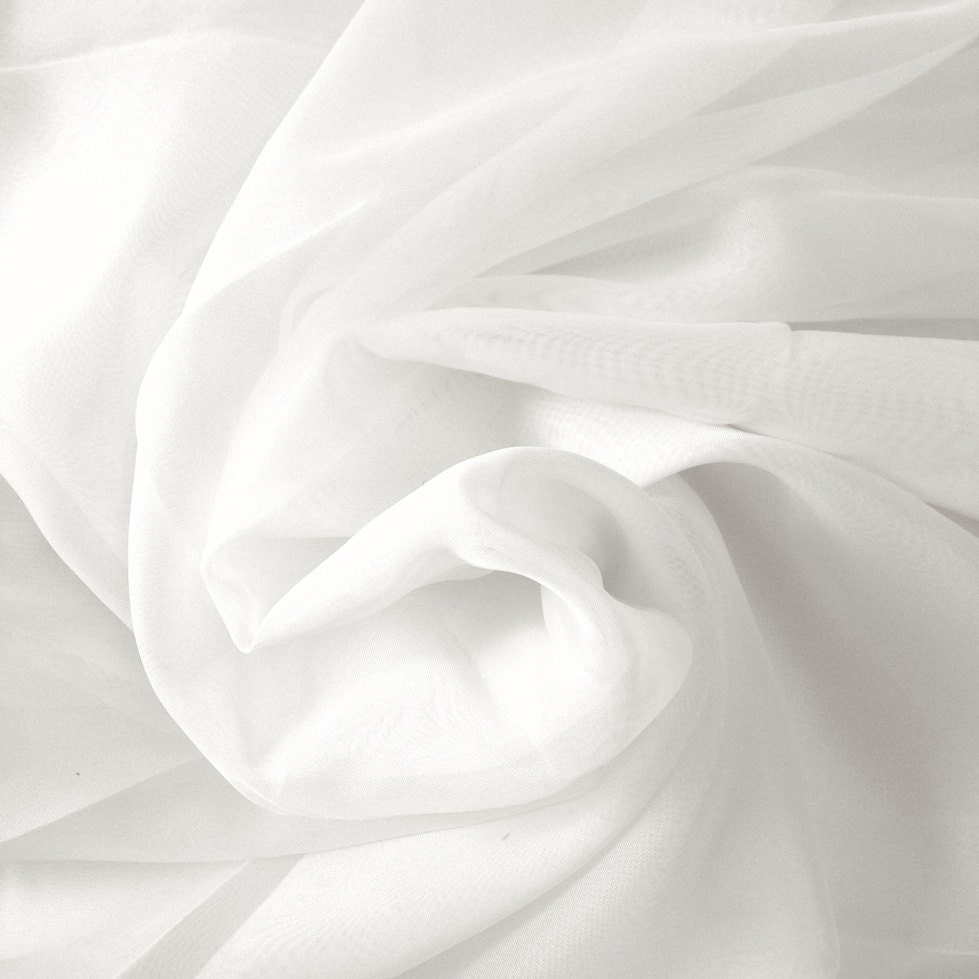 White Sheer Voile Fabric 118 Wide Curtain Drapery and