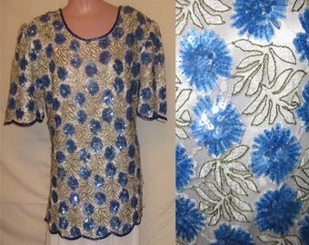 White and blue blouse #156