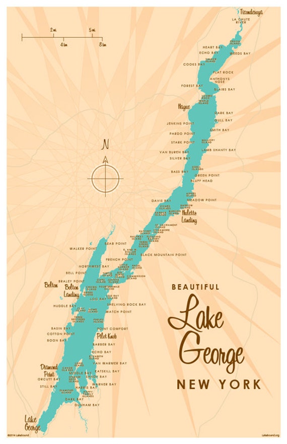 Lake George Ny Map Print