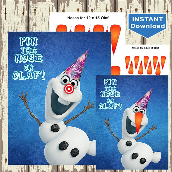 Frozen Pin the Nose on Olaf Game Frozen Olaf Game by PartyMagik