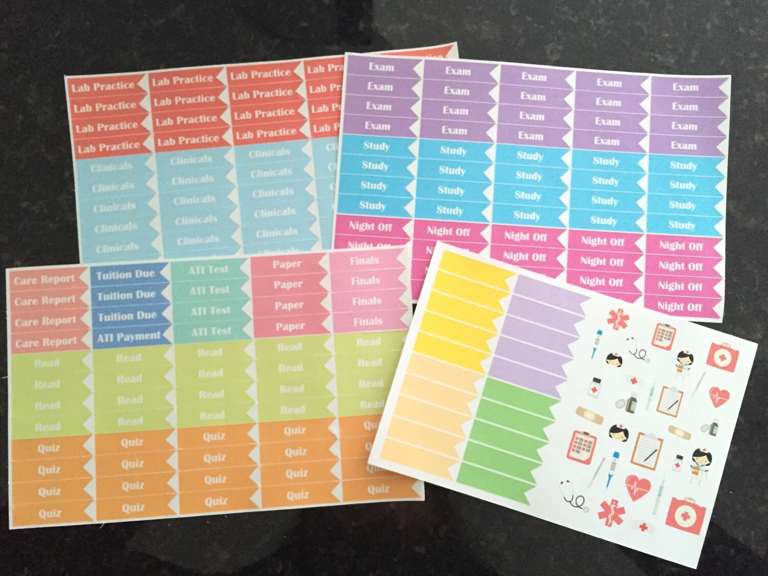 Nursing School Stickers Set of 230 for your Erin Condren