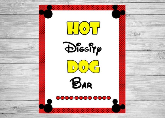 Mickey Mouse Hot Diggity Dog Sign Mickey Mouse Hot Diggity Dog Sign