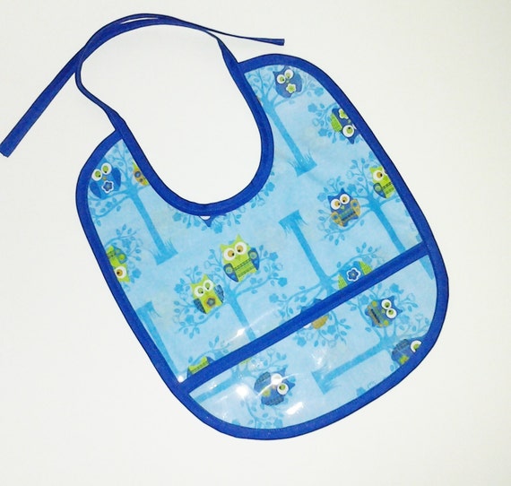 Plastic Baby Bib/Toddler Bib with Catch all Pocket by ForDahBaby