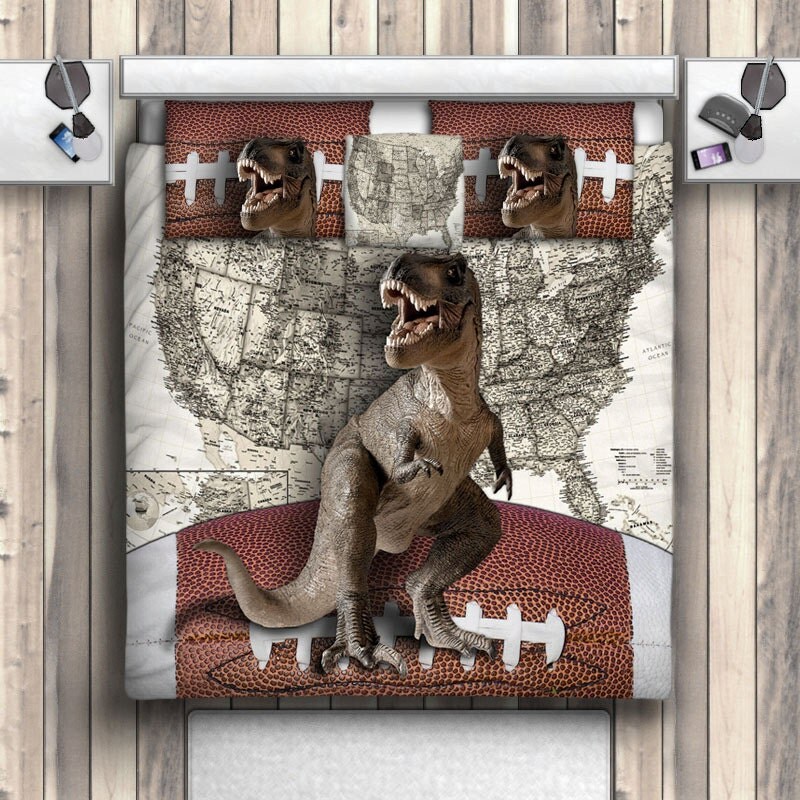 T-Rex Football Bed Dinosaur Bedding Custom Sports by ...