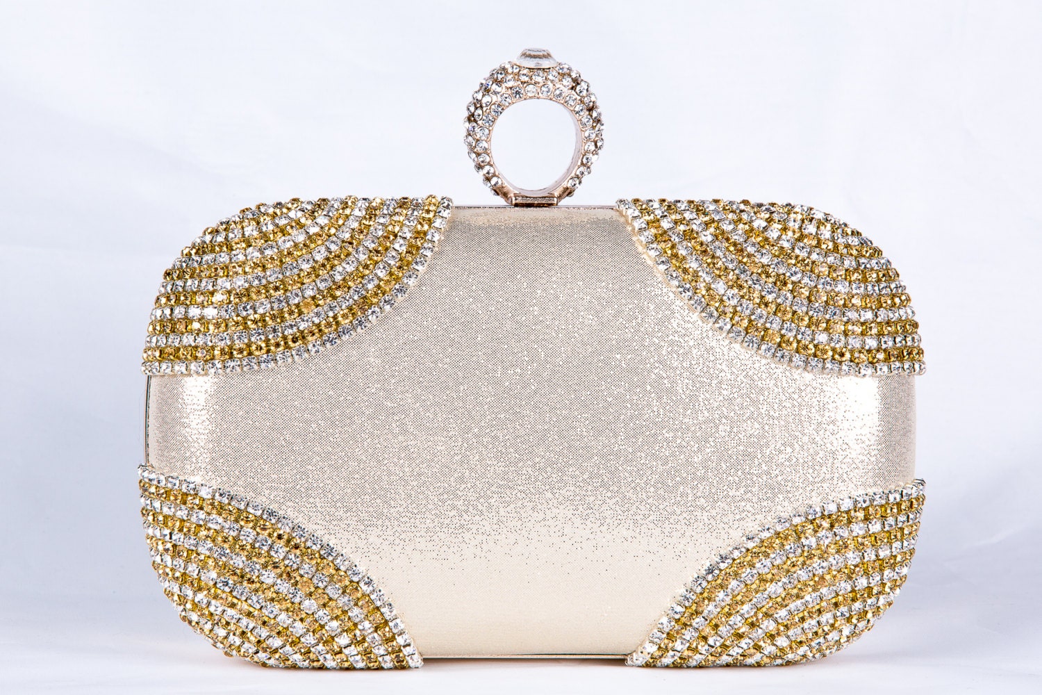 Gold wedding clutch Bridal clutch Champagne clutch evening