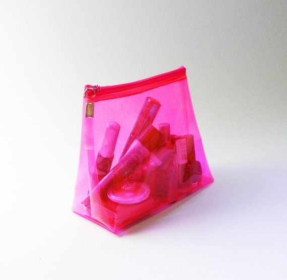 Neon Pink Clear See Through Plastic Vinyl Transparent by Trixiesky