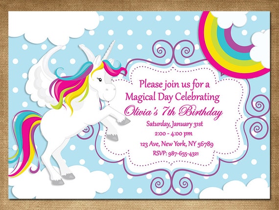 Invitation Anniversaire Licorne