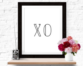 XO print wall art print printable art navy wall art XO