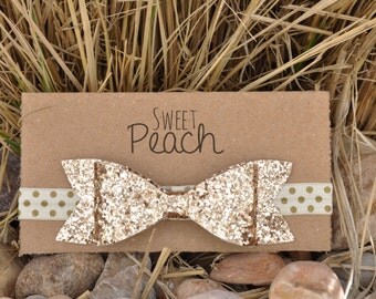 Gold bow headband