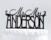 Mr and Mrs Anderson Wedding Cake Topper