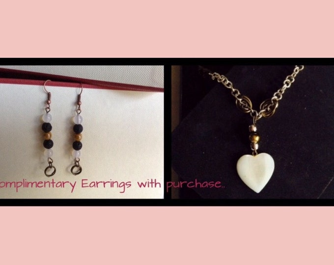Chunky Heart Necklace - Complimentary Earrings with purchase!