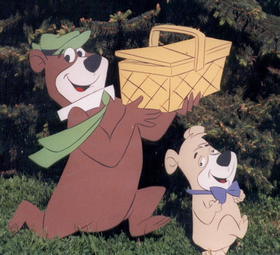 YOGI And BOO BOO Yard Art Picnic Basket Bandits by THEGRINCHSLAIR