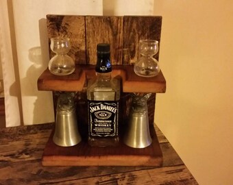 shelf oak reclaimed liquor whiskey barn display wood